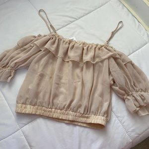 Nude Off the Shoulder flowey shirt